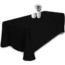 6 Pack White Round Table Cloth - 90Inch (228cm) Quality Tablecloth Table Cover For Wedding/Banquet/Restaurant/Party. - Black - View 1