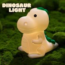 Night Light Dinosaur Night Light 7 Colours And 3 Brightness, Nursing Light Dimmable, Touch Control And Rechargeable Night Lamp, Anti-Glare Lamp, Dinosaur Silicone Night Light Children USB Charging Bedside Lamp