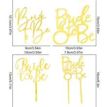 1pc/3pcs/5pcs Bride To Be Party Cake Topper Gold Acrylic Gift For Wedding Cake Dessert Decoration