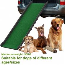 Froadp Dog Ramp 156cm, Foldable Dog Ramp With Anti-Slip Mats, Pet Ramp, Plastic Trunk Ramp, Entry Aid For Dog/Cat/Pet Up To 90kg, With Lawn - Black - View 3