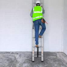 Telescoping Ladder, Max. 20.3 FT 419 LBS Capacity, Aluminum Lightweight One/Multi-Button Retraction Collapsible Extension Ladder With Non-Slip Feet, Portable Multi-Purpose Compact Ladder For Home, RV, Loft, ANSI Liste