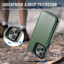 Luxury Durable Leather Wallet Phone Case Compatible With IPhone 16e 16 15 14 13 12 11 Pro Max SE X XR XS Max 8 7 6 6S Plus Compatible With Samsung Galaxy S25 S24 S23 S22 S21 S20 Ultra A13 A14 A15 A35 A53 A54 A55 S23 FE S24 FE Kickstand Credit Card Slots Holder Shockproof Phone Cover Waterproof Anti-Fall Scratch Resistant Full Cover - Dark Green - View 9