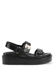 Women's Wedge Sandals,Comfortable Platform Dress Shoes, Round Toe Casual & Dressy Flatform Summer Sandals With Adjustable Straps - Black - View 4