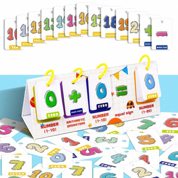 45pcs Math Numeral Arithmetic Flash Cards, Educational Teaching Tool For School & Home