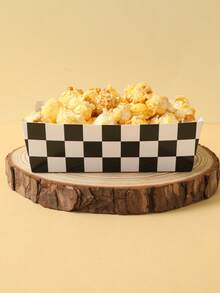 12pcs Racing Car Theme Disposable Paper Plates, Black & White Checkered Racing Car Snack Trays, Disposable Food Containers, Cookie Baking Trays, Popcorn Boxes, Racing Car Theme Birthday Party Supplies, Racing Competition Tableware, Racing Party Supplies, Wedding Decorations, Baby Shower Favors, Bridal Shower Gifts, Holiday Party Supplies - Racing - View 7