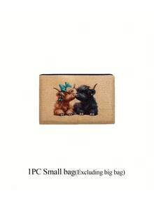 Adorable Highland Cow Printed Tote Bag, Large Capacity Tote Bag,Tote Bag And Makeup Pouch Set,Lightweight Large Capacity Tote Bag, Reusable Burlap Shopping Bag, Portable Travel Beach Bag With Makeup Bag, Travel Handbag For Holiday Vacation Weekend Getaway Short Trip,Personalized Birthday Gifts Present For Friend Her,Teacher's Day, Nurse's Day, Birthday, Anniversary, Best Gift For Mother's Day, Cute Highland Cow Bag For Women