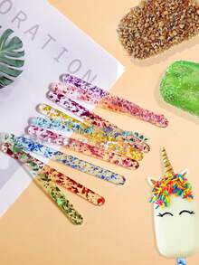 50/20/5pcs Reusable Vibrant Acrylic Popsicle Sticks, Reusable Ice Cream/Popsicle Makers, Back-To-School Essentials For Students, For Popsicle Molds, Cake Pops, Candy Desert DIY Crafts, Summer Cooling DIY Tools, Home, Outdoors, Shops, Schools, Restaurants Freezer & Kitchen Accessories - Multicolor - View 6