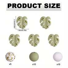 Juego de 25/30/33/34 piezas de cuentas de silicona, adecuado para hacer joyas DIY - Cuentas de enfoque para bolígrafos, collares y llaveros - Juego de cuentas de regalo artesanal, apropiado para hacer joyas, cuentas espaciadoras - Serie de hojas DIY - Ver 4