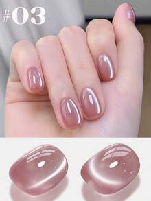 MISS SHAKA 10ml热销粉色绿蓝色猫眼胶指甲油冰透明裸粉色玻璃珠猫眼水晶胶流行美白美甲美甲沙龙专用美甲用品 - 彩色 - 查看 28