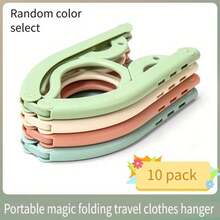 10-Piece Fold-Out Hanger, Designed For Travel, Lightweight And Easy To Carry, Keeps Clothes As Straight As New. Good Things To Get Around! 10 Foldable Hangers That Fold And Store For Your Journey - Multicolor - View 9