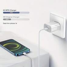 1-2 piezas Adaptador de pared de carga rápida PD de 20W compatible con iPhone 17 Pro Max/17 Pro/17 Air/17/16/15/14/13/12/11/XS/XR/8/7/6, iPad, S25/S24/S23/S22/S21/S20, Series - Tipo de Enchufe A USA (110-127V) - Ver 5