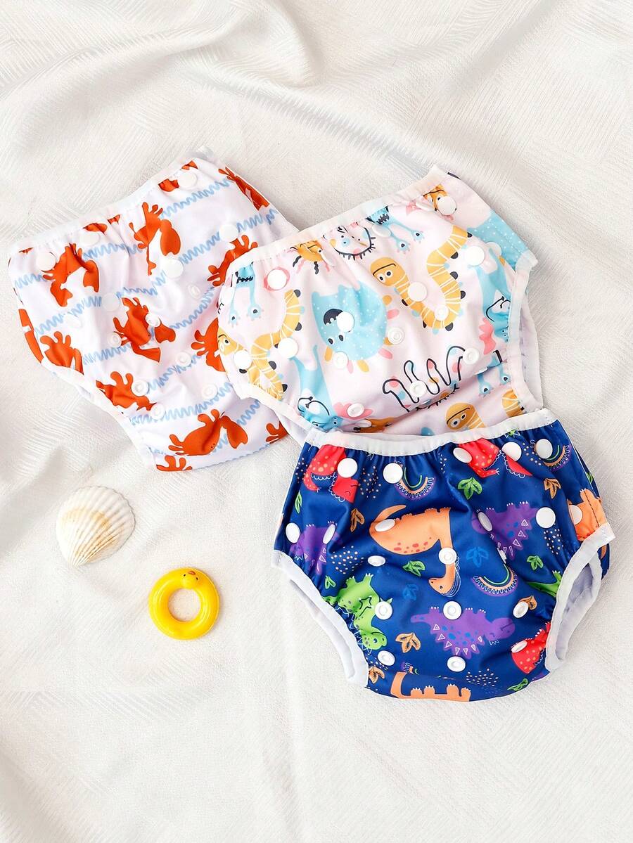 1PC Reusable Baby Swim Diaper Adjustable Washable Swim Underwear - Multicolor - View 1