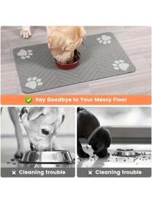Waterproof Silicone Pet Placemat - Keep Your Cat Or Dog's Food & Water In Place & Non-Slip Pet Food Mat, Dog & Cat Feeding Mat!