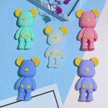Colorful Cartoon Graffiti Teddy Bear PVC Soft Phone Skin Sticker, Cute Candy Color Keychain Pendant - Multicolor - View 9