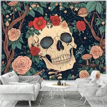1pc Skull Pattern Decorative Tapestry, Wall Hanging For Room Decor, Home Decoration - Multicolor - View 5