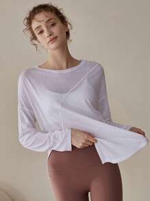 Women's Fall/Winter Yoga Tops, Loose Fit Workout Pullover Sweatshirt, Running, Pilates, Fitness Long Sleeve Tee