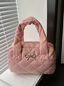 1pc Bowknot Handbag Popular Fashion Casual Bag Popular Handbag, With Sweet And Cute Bow Decoration, Fashionable And Versatile Small Square Bag, Suitable For Girls To Go Out Shopping, Daily Use, Shopping, Sweet And Cute Style Handbag, The Best Choice For Little Girls As Gifts - Bow Handbag - View 14