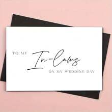 1pc Wedding Card For In-Laws, "TO MY In-Laws ON MY WEDDING DAY", Inviting In-Laws To The Wedding