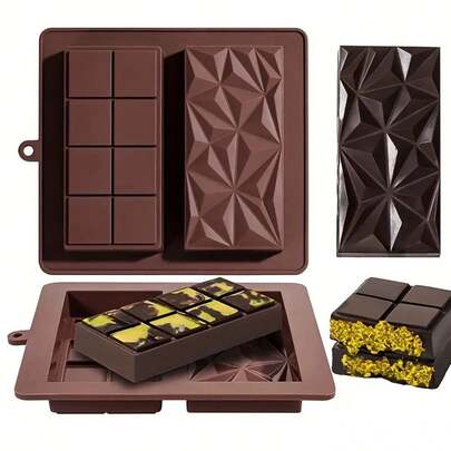 1PC/2PCS Chocolate Bar Molds, Inch Cashew Chocolate Bar Silicone Mold For Filling, Large Candy Bar Mold For Filling, A Useful Helper For Kitchen Baking