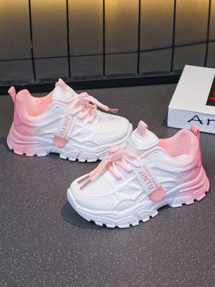 1 par Zapatos deportivos de suela gruesa para niñas, nuevos modelos 2025 de zapatillas casuales de suela blanda, adecuados para actividades al aire libre, escuela y fiestas, para primavera/otoño - Rosa - Añade 7