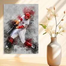 Framed Room Decor J.Oey V.Otto Inspirational Baseball Canvas Print, Athletic Motivation Poster,   Canvas Wall Art, For Home Office, Bedroom, Sports Room Decor, Educational Chart & Poster
