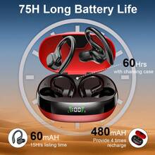 LIFEBEE Wireless Sport Earbuds With Mic And LED Charging Case - True Stereo Sound And Earhook Design For Running And Workouts