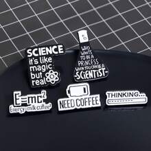 Spille smaltate divertenti con tema della scienza e del caffè, spille con cartoni animati a forma di tigre divertente, accessorio di moda ideale come regalo di compleanno per amici e familiari, da applicare su zaini, cappelli e giacche