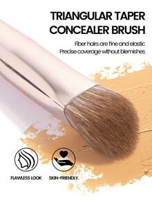 MAANGE 1pc Pointed Round Triangle Brush, Protable Smudge Cosmetic Brush Makeup Brush With Foundation Brush Blush Brush Loose Powder Brush Contour Brush Highlighter Brush Makeup Tools Gift For Women & Girl Travel Makeup Brush - 淺粉色 - 查看 6