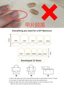 24pcs/Set Short Square Fingernail Tips In Solid Burning Orange, French Style, Suitable For Daily Use, Shopping, Dating, Afternoon Tea, Nail Art, False Nail Kit Press On Nails Nail Supplies