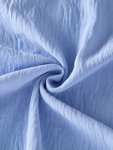 Áo sơ mi nữ tay lửng thêu họa tiết, kiểu dáng thường ngày, thích hợp cho kỳ nghỉ hè. - Màu xanh lam - Xem 3