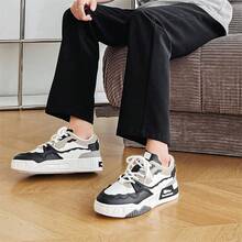 1 Pair Men's Casual Waterproof Lace-Up Letter Print PU Low-Top Outdoor Sports Skateboard Shoes