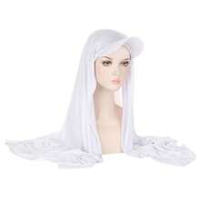 Women's Classic Solid Color Baseball Hijab Cap - Middle Eastern Style Turban Headwear With UV Protection For Summer & Autumn - Pink - View 3