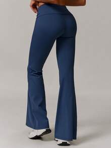 MASKERT Spring And Summer Women's Pants, Sports Pants, Running Pants, Yoga Pants, Casual Pants, Flared Pants, Comfortable And Skin Friendly For Home Leisure - Navy Blue - View 2