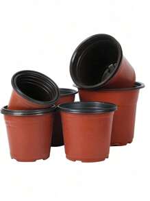 10/20/50/200pcs Two-Tone Plastic Flower Pot For Planting With Thickened Nutrient Bowl For Seedling Cultivation, Disposable Design For Succulents - Multicolor - View 1