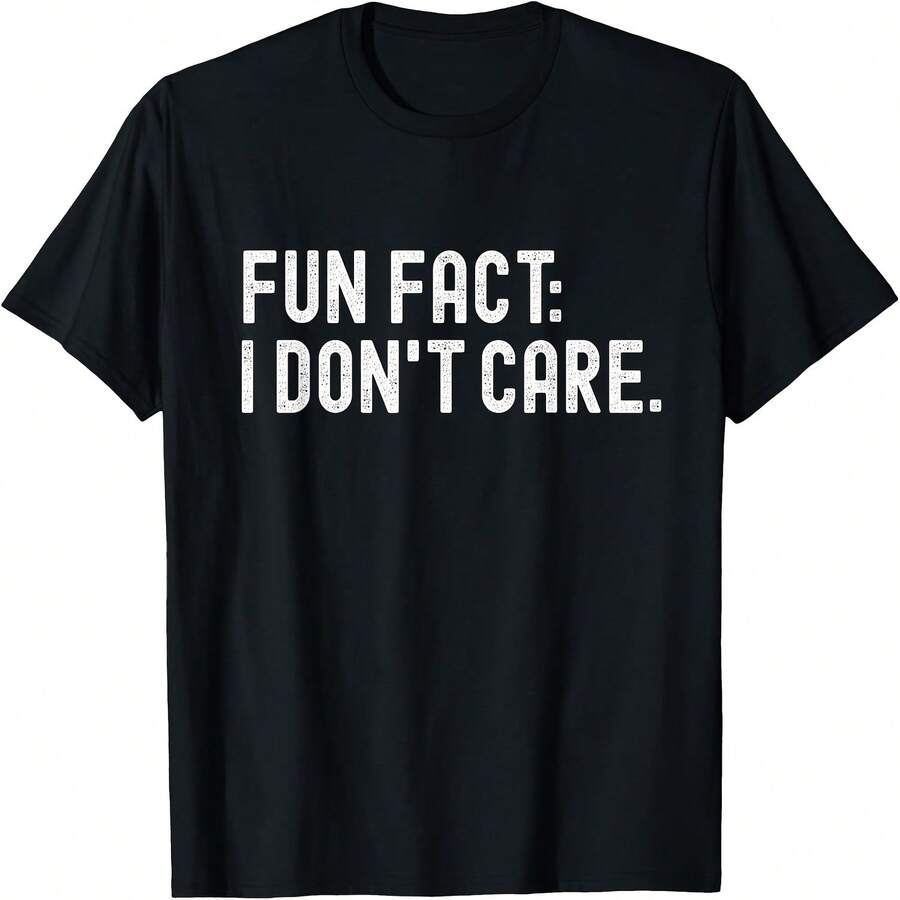 Hecho divertido, no me importa. Camiseta sarcástica con frases graciosas - Camiseta 100% algodón de 220g - Negro - Ver 1