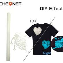 CHEONET 夜光热转印乙烯基卷材 - 30x30厘米，30x100厘米，适用于T恤、DIY服装、热压印花、工艺材料