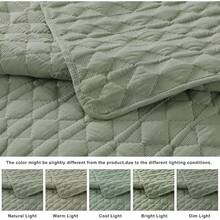 Blue Quilt King Size Bedding Sets With 2 Pillow Shams, Lightweight Soft Bedspread Coverlet, Quilted Blanket Thin Comforter Bed Cover All Season, 3 Pieces, 104x90 Inches, All - Season Bedding - 綠色(黃綠色調) - 查看 10