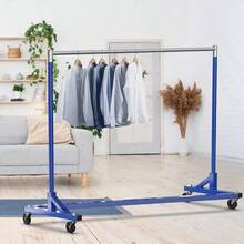 Perchero industrial HONGBING de grado industrial con base Z, capacidad de carga de 400 lb y barra extra larga de 62"