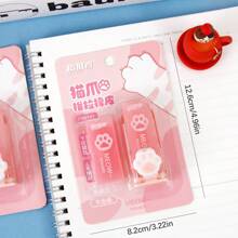 1pc Cat Paw Erasers With Refill, Pull-Out Style Eraser Set, School & Office Supplies, Pencil Eraser, Art Drawing Eraser, Gift For Teachers, Students, Friends