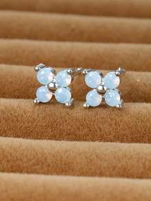 1 Pair 925 Sterling Silver Minimalist Cute Four-Leaf Clover Earrings, Suitable For Women's Daily Wear - Four Leaf Clover Earrings - View 4