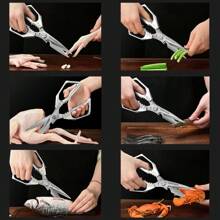 Home-Use Japanese SK5 Kitchen Scissors, Made Of Black Titanium Stainless Steel, Multi-Functional, Suitable For Cutting Chicken Bones And Fish, Imported Scissors.