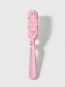 1pc Bow-Knot Printed Foldable Brush, 2-In-1 Portable Hair Comb With Massage Teeth For Women, Convenient Travel & Student Use ,Hair Styling Tools Hair Accessories - Pink - View 2