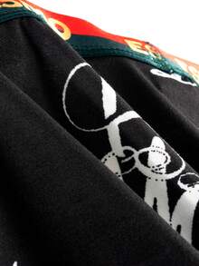 5pcs/Pack Men's Basic Graffiti Printed Seamless Boxer Briefs, Gift Set, Suitable For Summer - Multicolor - View 3