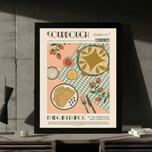 1 件/3 件墙面艺术海报复古咖啡香蕉船寿司拉面复古韩国美食海报精美客厅酒吧美学装饰墙面装饰无框/有框帆布艺术厨房装饰 - 彩色 - 查看 49