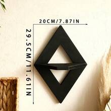 1pc Simple Wall Mounted Storage Shelf, Creative Wall Decor Organizer Rack For Bedroom, Living Room - Black - View 3