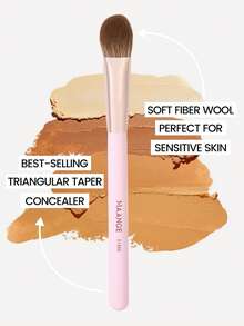 MAANGE 1pc Pointed Round Triangle Brush, Protable Smudge Cosmetic Brush Makeup Brush With Foundation Brush Blush Brush Loose Powder Brush Contour Brush Highlighter Brush Makeup Tools Gift For Women & Girl Travel Makeup Brush - 淺粉色 - 查看 8