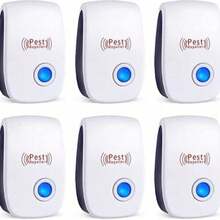 6 Packs Ultrasonic Pest Control Repeller, Electronic Pest Repellent Plug In Indoor For Insect Roaches Spider Ant Bug Mosquito Mouse Repellent For House Kitchen Garage Warehouse Ultrasonic Pest-CLL - 白色 - 查看 1