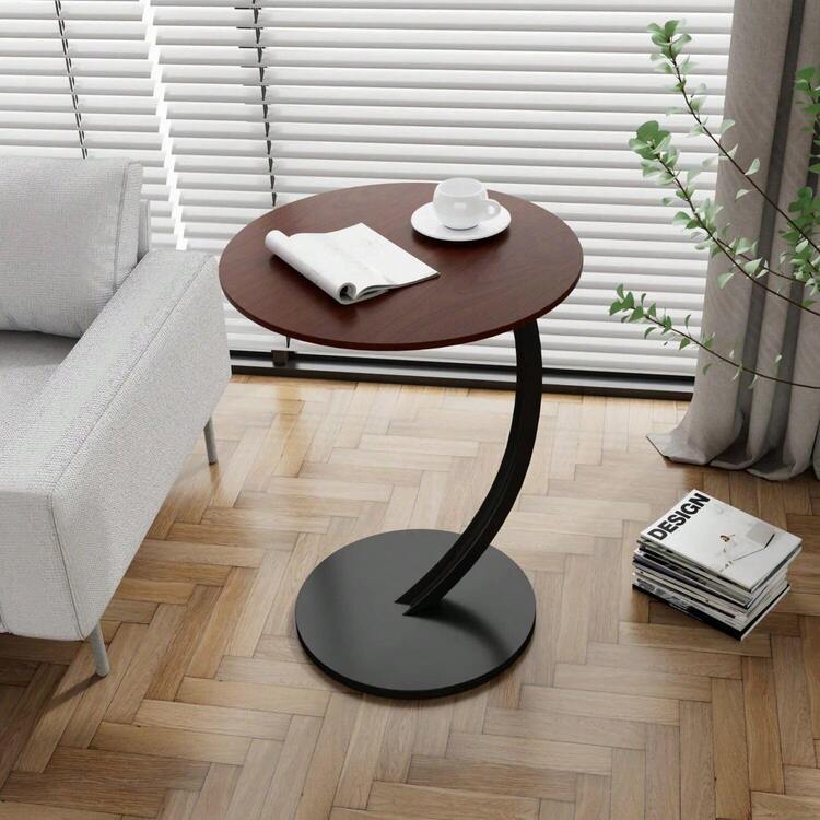 Mesa Auxiliar Portátil Para Café, Mesa Auxiliar Armable de Centro Redonda, Forma de "C" Ideal Para Espacios Pequeños, Diseño Moderno, Para Sala, Habitación, Oficina - Al Azar - Añade 3
