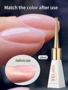 1 pieza 10ml Imprimación en gel de construcción que no requiere limpieza, gel base transparente de gel que se remoja en LED con acabado brillante y larga duración, base y capa superior para esmalte de uñas en gel, arte de uñas DIY para el hogar - transparente - Ver 2