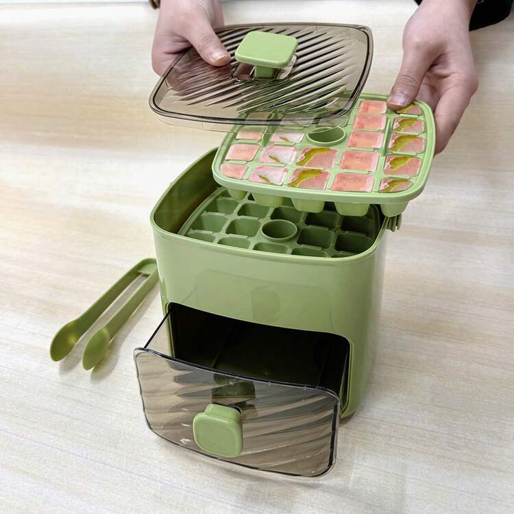1 pieza Molde de silicona para cubitos de hielo de 48 cavidades, material, fácil de liberar en 3 minutos, para uso en el refrigerador y la cocina, enfriador de cócteles y bebidas (esencial de verano) - Multicolor - Añade 7